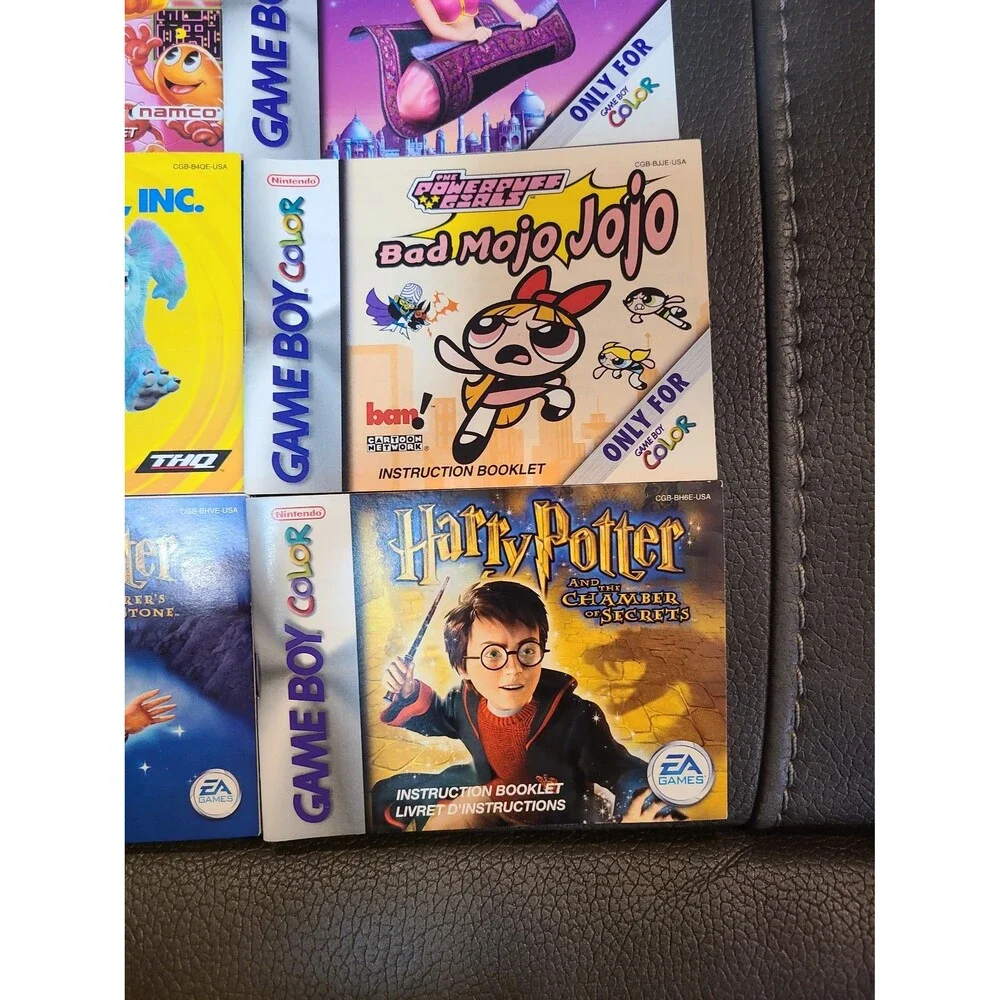 Gameboy Color Manual Only Lot - Harry Potter, Monsters Inc, Power Puff Girls